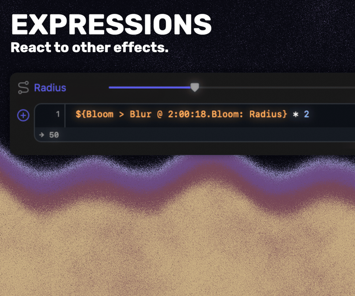 An expression driving a Keyframeless control